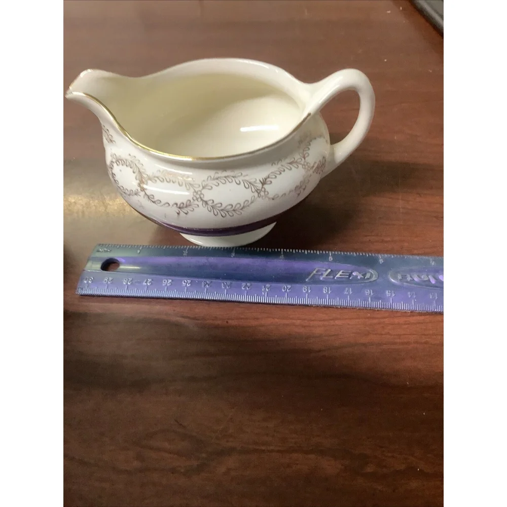VINTAGE HOMER LAUGHLIN EGGSHELL NAUTILUS C46N5 FLORAL Sugar And Creamer